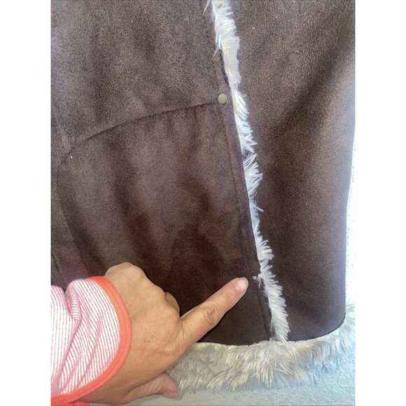 Vintage Pennylane vest Sherpa suede hippie Boho Western country rodeo 70s 3x - Picture 6 of 10